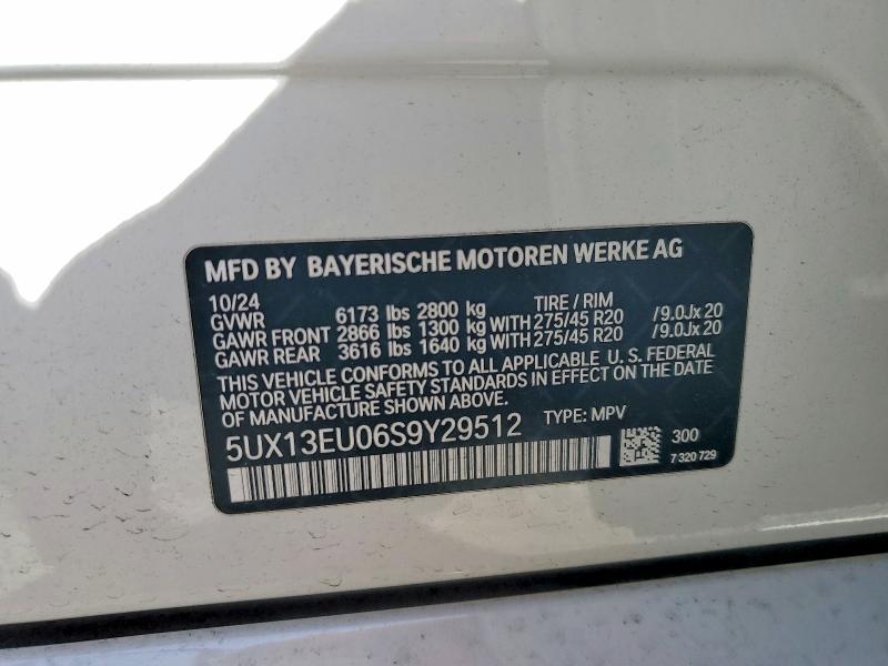 Продаж на аукціоні авто 2025 Bmw X5, vin: 5UX13EU06S9Y29512, номер лоту: 51486546