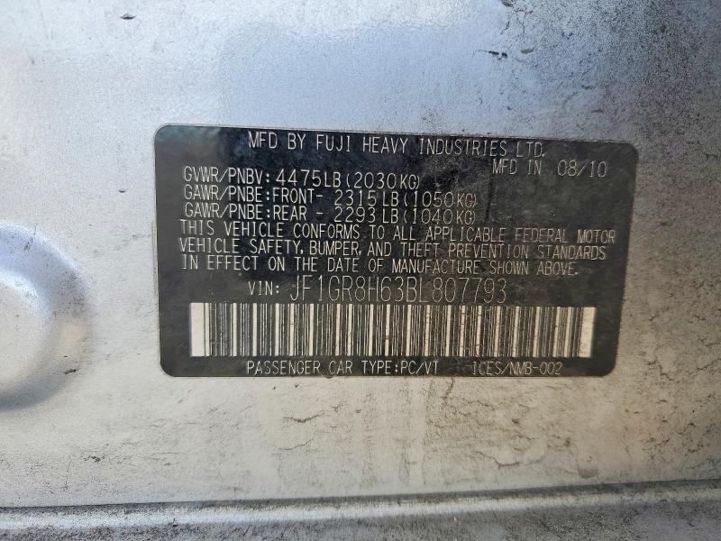 Aukcja sprzedaży 2011 Subaru Impreza, vin: JF1GR8H63BL807793, numer aukcji: 49996206