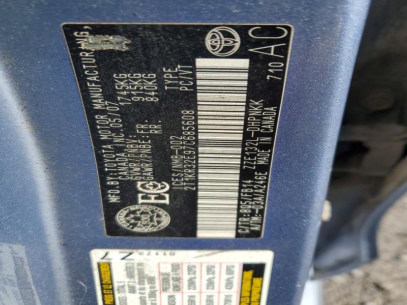 Aukcja sprzedaży 2007 Toyota Corolla Matrix, vin: 2T1KR32E97C685608, numer aukcji: 50505006