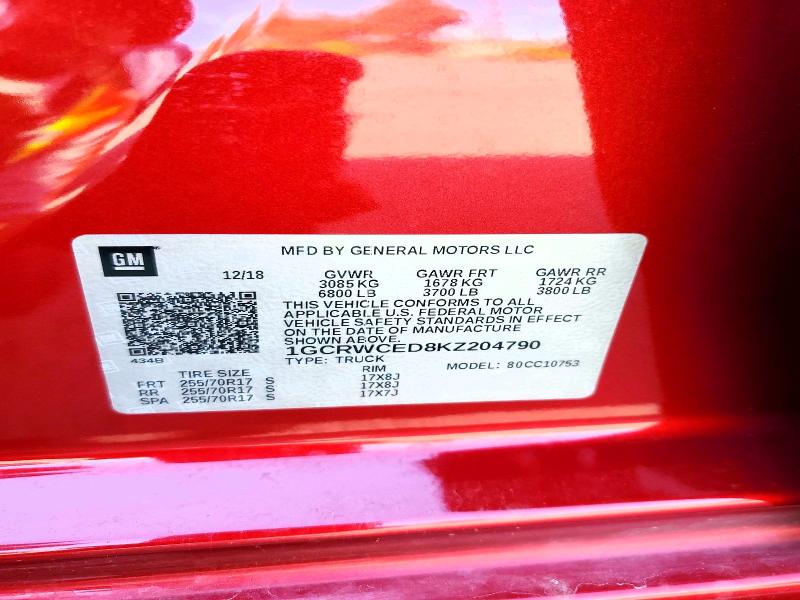 Auction sale of the 2019 Chevrolet Silverado, vin: 1GCRWCED8KZ204790, lot number: 48633346