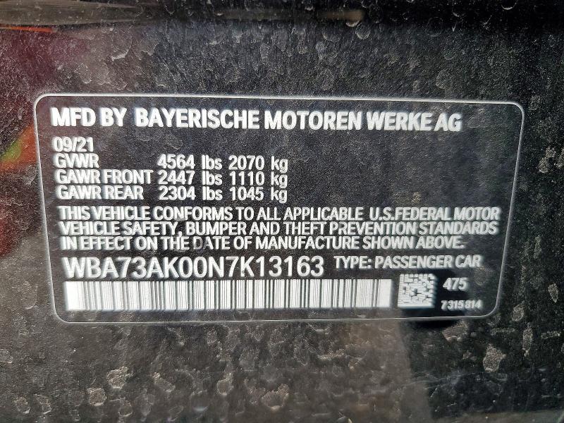 Aukcja sprzedaży 2022 Bmw 228xi, vin: WBA73AK00N7K13163, numer aukcji: 49154656