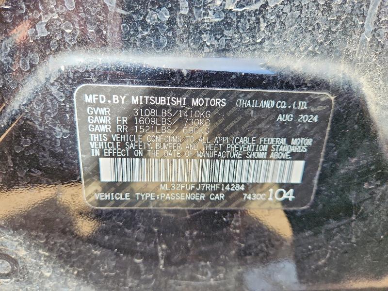 Продаж на аукціоні авто 2024 Mitsubishi Mirage, vin: ML32FUFJ7RHF14284, номер лоту: 50851656