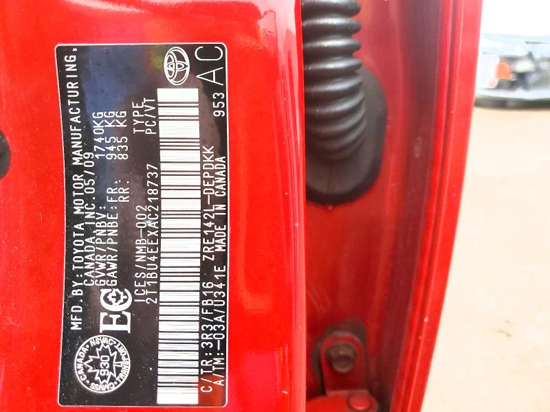 Aukcja sprzedaży 2010 Toyota Corolla, vin: 2T1BU4EEXAC218737, numer aukcji: 49802686