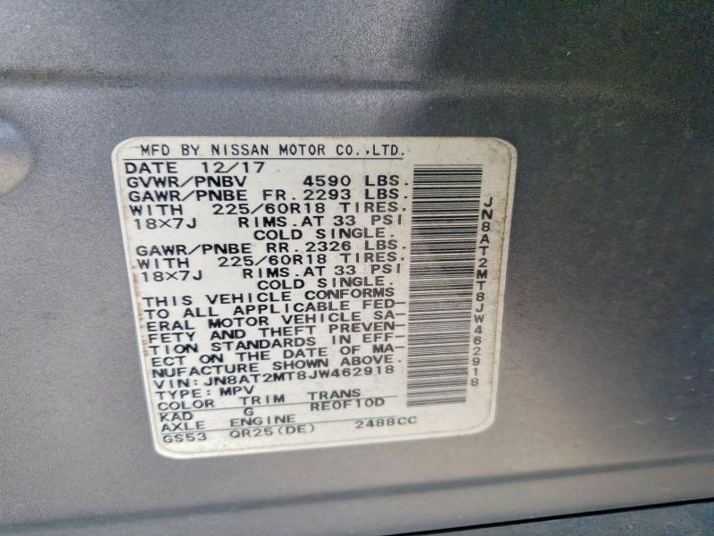 Продаж на аукціоні авто 2018 Nissan Rogue, vin: JN8AT2MT8JW462918, номер лоту: 48584706
