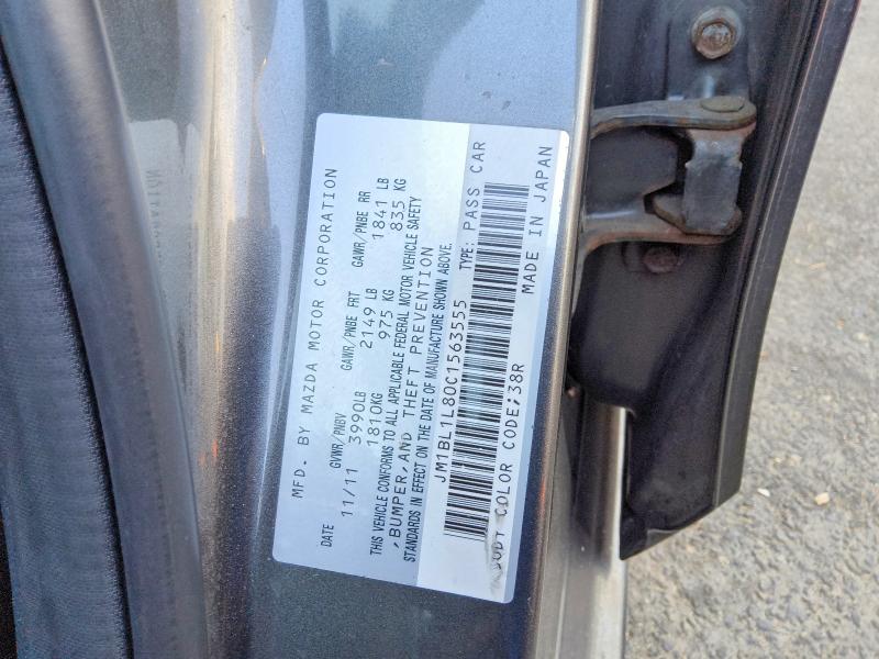 Aukcja sprzedaży 2012 Mazda 3, vin: JM1BL1L80C1563555, numer aukcji: 50927956