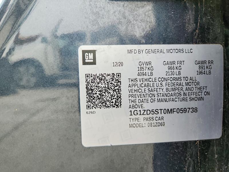 Продажа на аукционе авто 2021 Chevrolet Malibu, vin: 1G1ZD5ST0MF059738, номер лота: 51981186