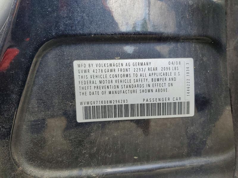 Aukcja sprzedaży 2008 Volkswagen Gti, vin: WVWGV71K08W296283, numer aukcji: 50615236
