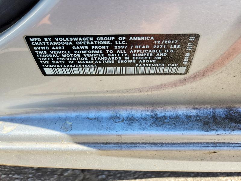 Продаж на аукціоні авто 2018 Volkswagen Passat, vin: 1VWBA7A34JC018084, номер лоту: 50290376