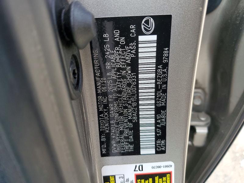 Продаж на аукціоні авто 2020 Lexus Es 350, vin: 58ACZ1B15LU076331, номер лоту: 47908706