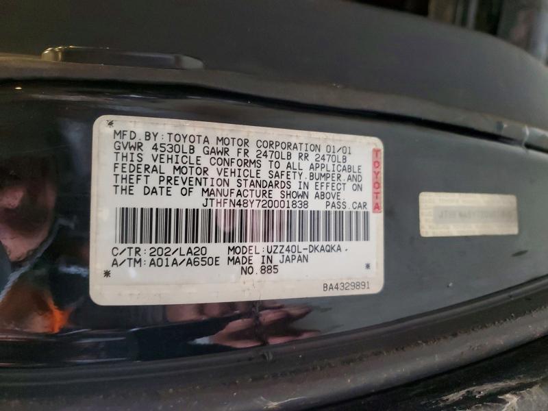 Aukcja sprzedaży 2002 Lexus Sc, vin: JTHFN48Y720001838, numer aukcji: 51486106