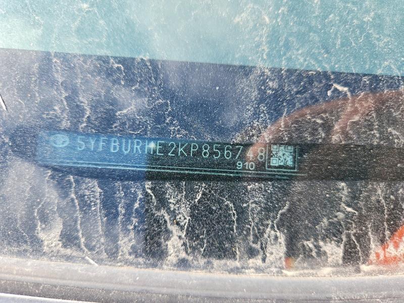 49741386 :رقم المزاد ، 5YFBURHE2KP856748 vin ، 2019 Toyota Corolla مزاد بيع