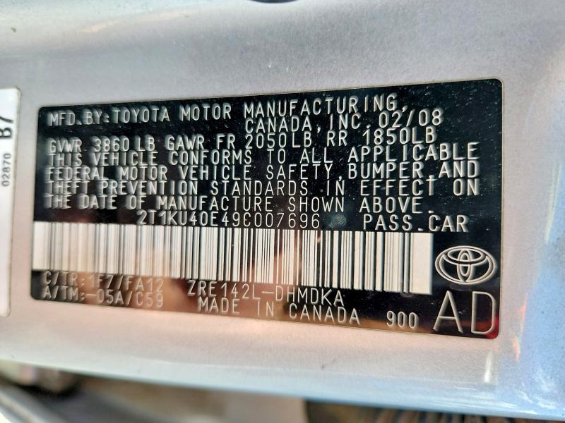 Продажа на аукционе авто 2009 Toyota Matrix, vin: 2T1KU40E49C007696, номер лота: 49806296