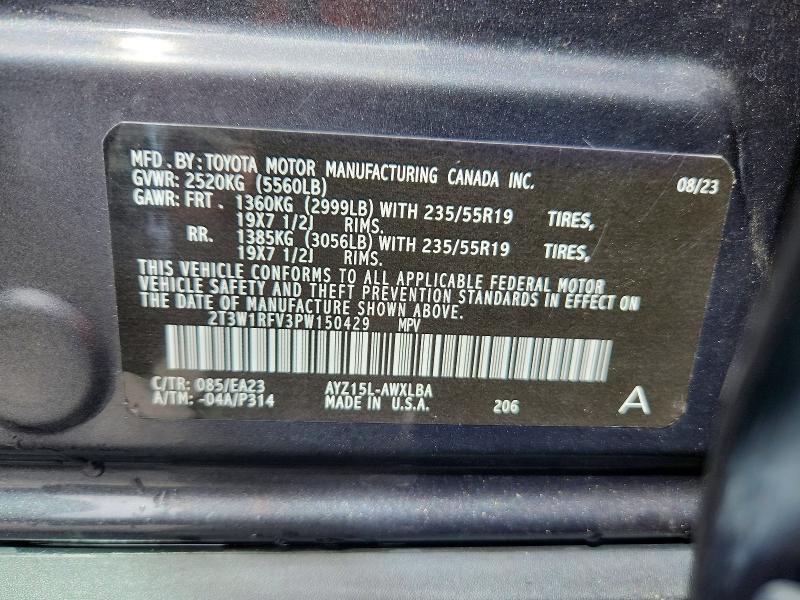 Продажа на аукционе авто 2023 Toyota Rav4, vin: 2T3W1RFV3PW150429, номер лота: 48684506