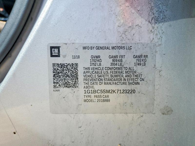 Aukcja sprzedaży 2019 Chevrolet Cruze, vin: 1G1BC5SM2K7123220, numer aukcji: 49600266