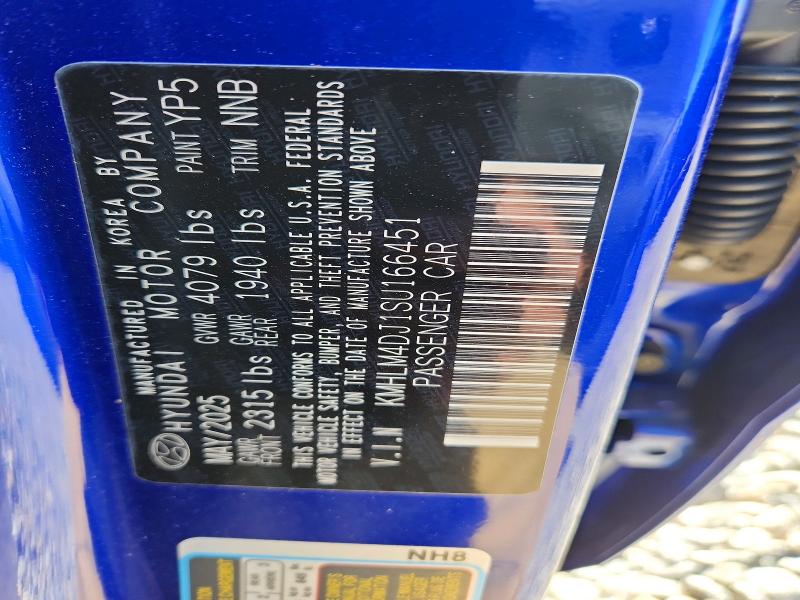 48759046 :رقم المزاد ، KMHLM4DJ1SU166451 vin ، 2025 Hyundai Elantra Hybrid مزاد بيع