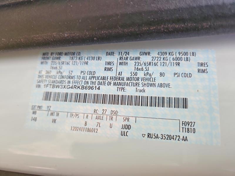 Продаж на аукціоні авто 2024 Ford Transit, vin: 1FTBW3XG4RKB69614, номер лоту: 50185946