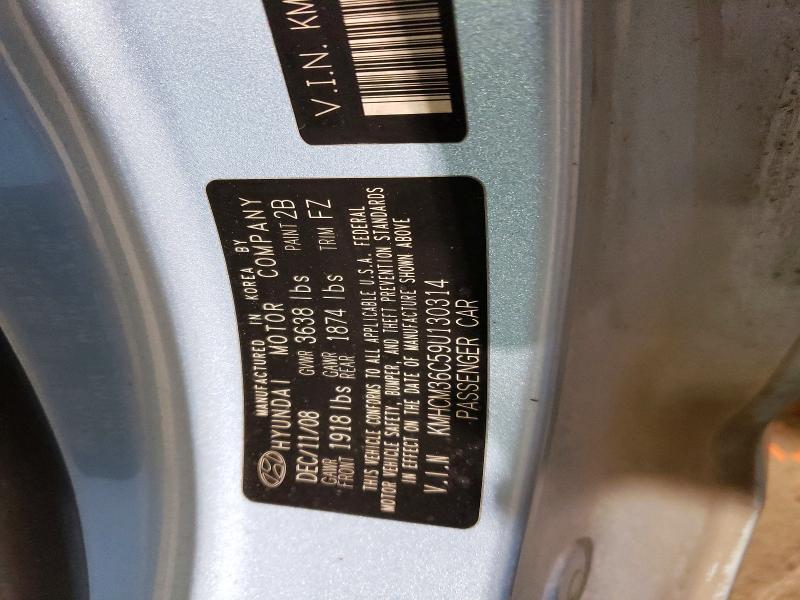 51160726 :رقم المزاد ، KMHCM36C59U130314 vin ، 2009 Hyundai Accent مزاد بيع