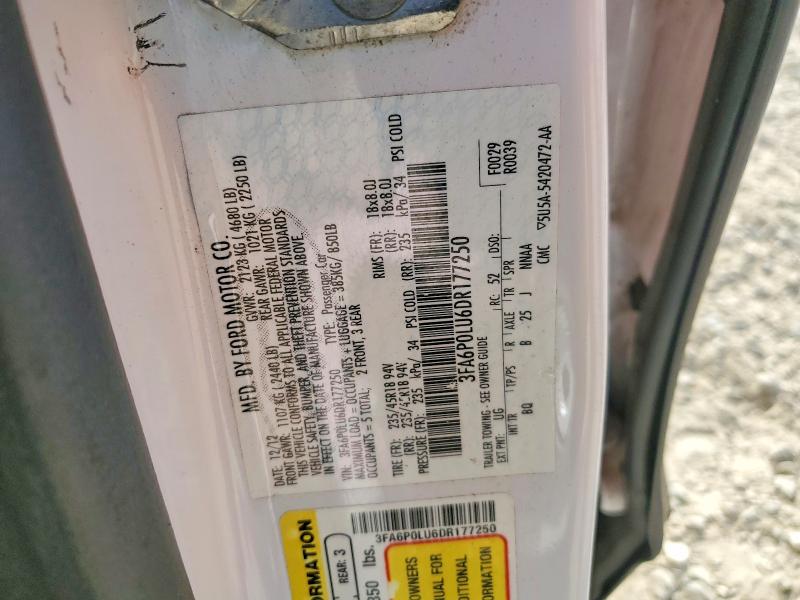 48950256 :رقم المزاد ، 3FA6P0LU6DR177250 vin ، 2013 Ford Fusion مزاد بيع