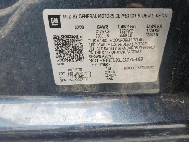 49945816 :رقم المزاد ، 3GTP9EELXLG275489 vin ، 2020 Gmc Sierra مزاد بيع