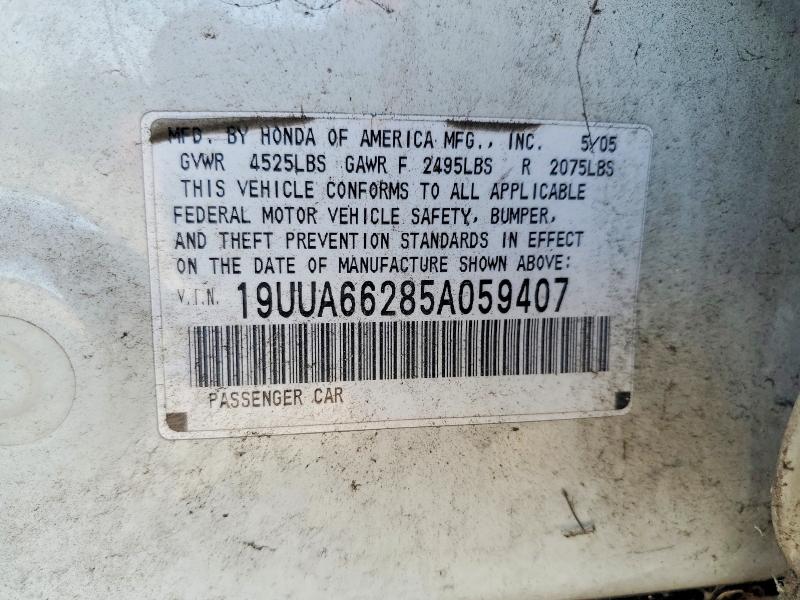 2005 Acura Tl მანქანა იყიდება აუქციონზე, vin: 19UUA66285A059407, აუქციონის ნომერი: 48698496