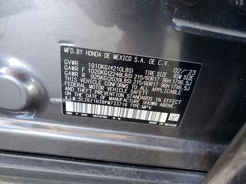 Продаж на аукціоні авто 2023 Honda Hr-v, vin: 3CZRZ1H39PM733716, номер лоту: 51661546