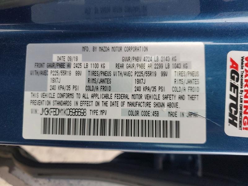 51619626 :رقم المزاد ، JM3KFBDM1K0696698 vin ، 2019 Mazda Cx-5 مزاد بيع