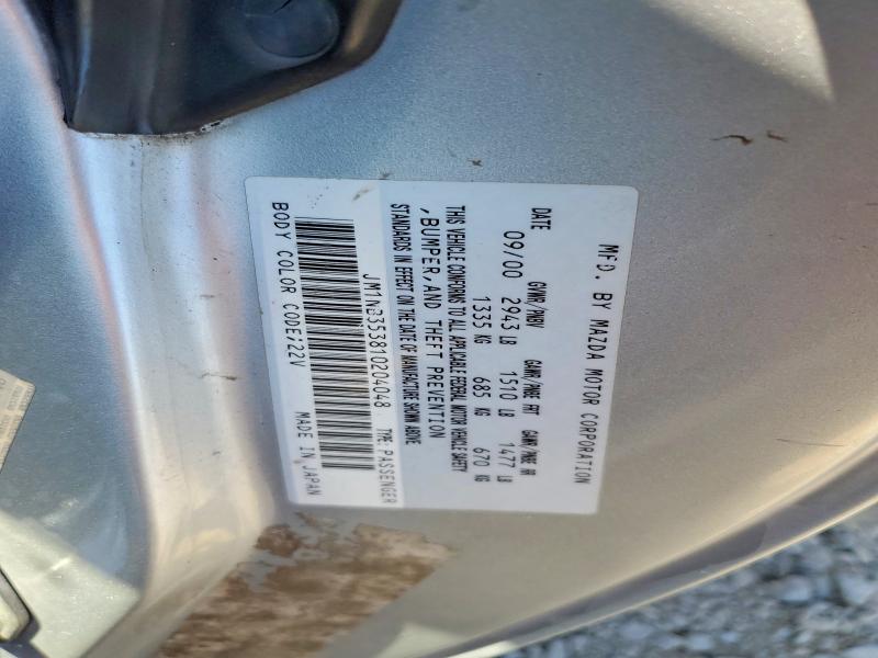Aukcja sprzedaży 2001 Mazda Mx-5 Miata, vin: JM1NB353810204048, numer aukcji: 48517366