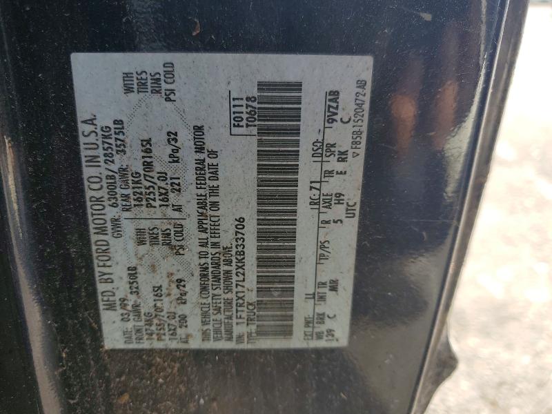 Aukcja sprzedaży 1999 Ford F-150, vin: 1FTRX17L2XKB33706, numer aukcji: 50701306