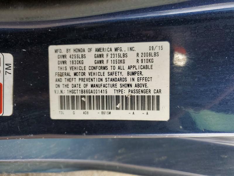 Aukcja sprzedaży 2016 Honda Accord, vin: 1HGCT1B86GA001415, numer aukcji: 51440436