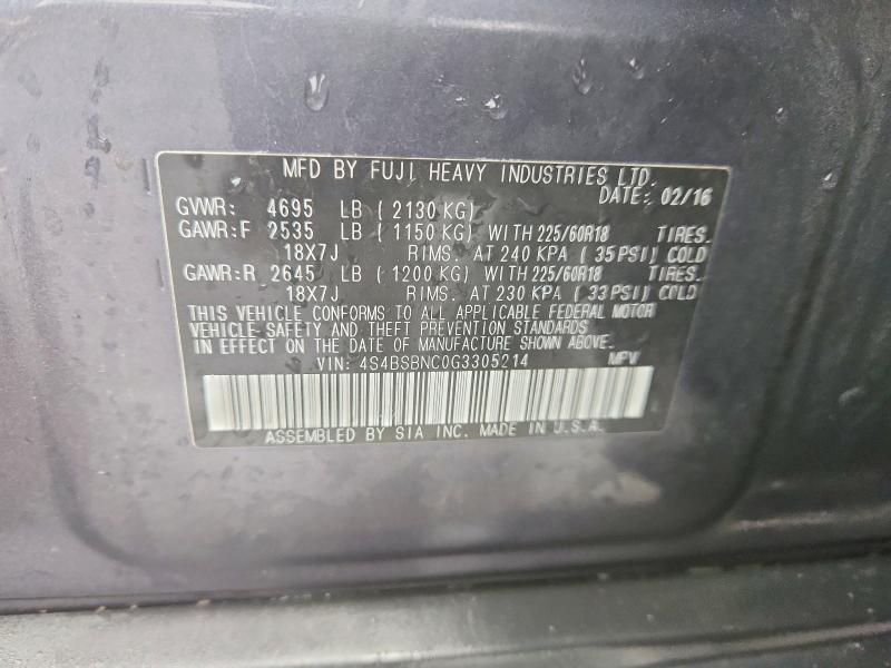 Продаж на аукціоні авто 2016 Subaru Outback, vin: 4S4BSBNC0G3305214, номер лоту: 51363586