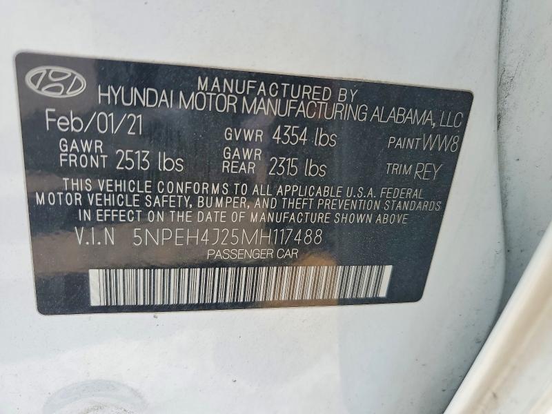 Aukcja sprzedaży 2021 Hyundai Sonata, vin: 5NPEH4J25MH117488, numer aukcji: 49975516