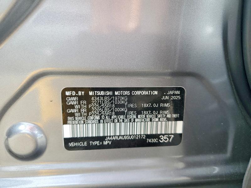 Auction sale of the 2025 Mitsubishi Outlander Sport, vin: JA4ARUAU9SU012172, lot number: 50762106