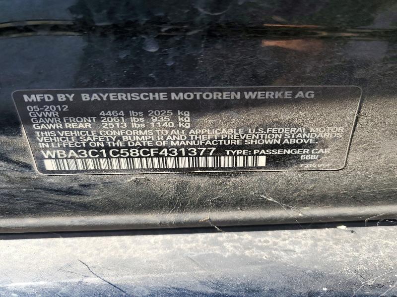Продажа на аукционе авто 2012 Bmw 328, vin: WBA3C1C58CF431377, номер лота: 50388506