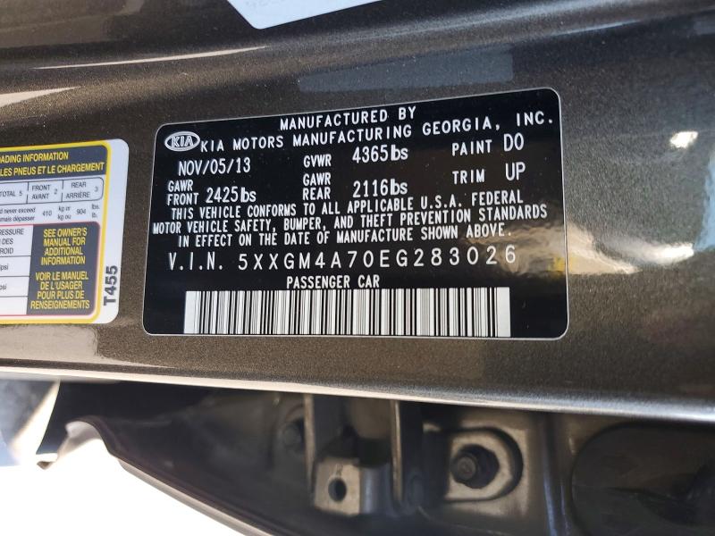 Aukcja sprzedaży 2014 Kia Optima, vin: 5XXGM4A70EG283026, numer aukcji: 51833106