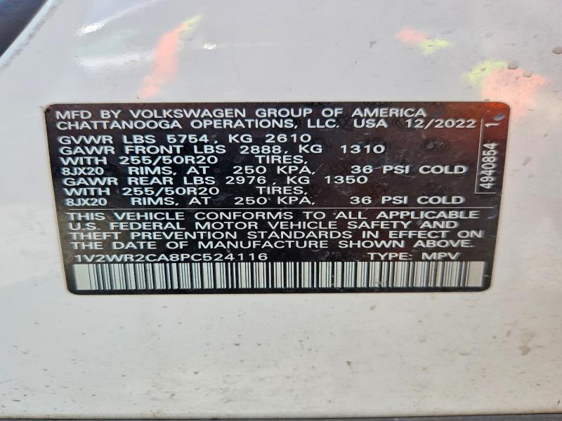 Aukcja sprzedaży 2023 Volkswagen Atlas, vin: 1V2WR2CA8PC524116, numer aukcji: 48563026