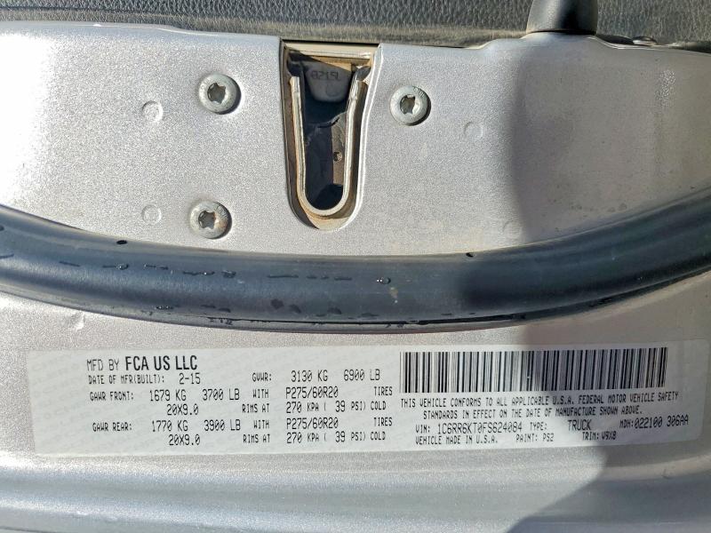 Продаж на аукціоні авто 2015 Ram 1500, vin: 1C6RR6KT0FS624084, номер лоту: 48841476