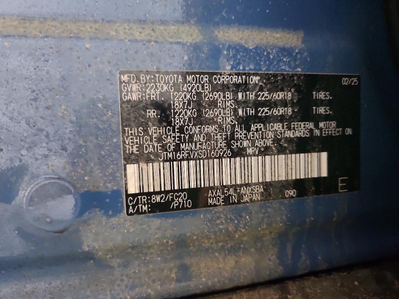 49743186 :رقم المزاد ، JTM16RFVXSD160926 vin ، 2025 Toyota Rav4 Hybrid مزاد بيع