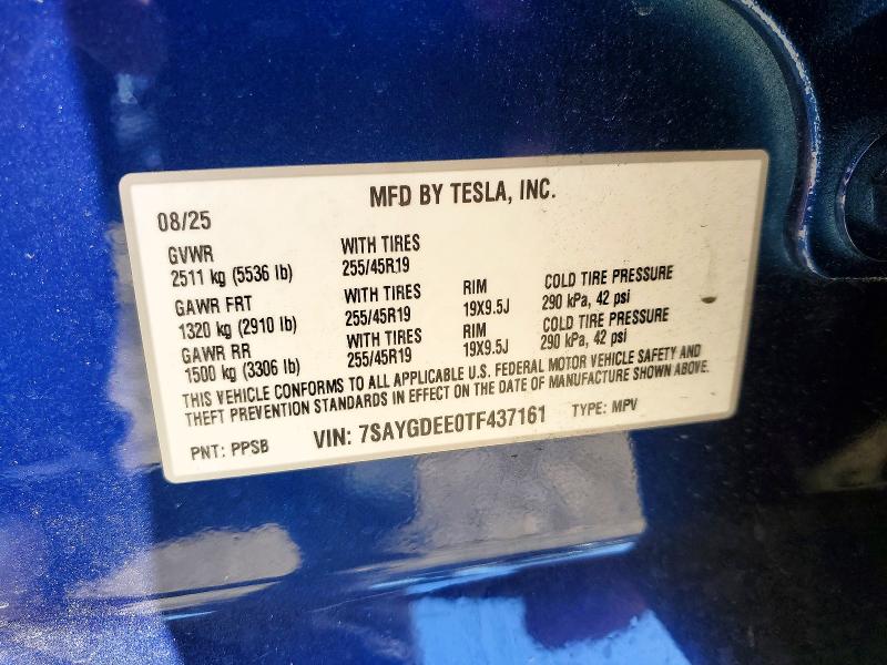 Продаж на аукціоні авто 2026 Tesla Model Y, vin: 7SAYGDEE0TF437161, номер лоту: 48850466