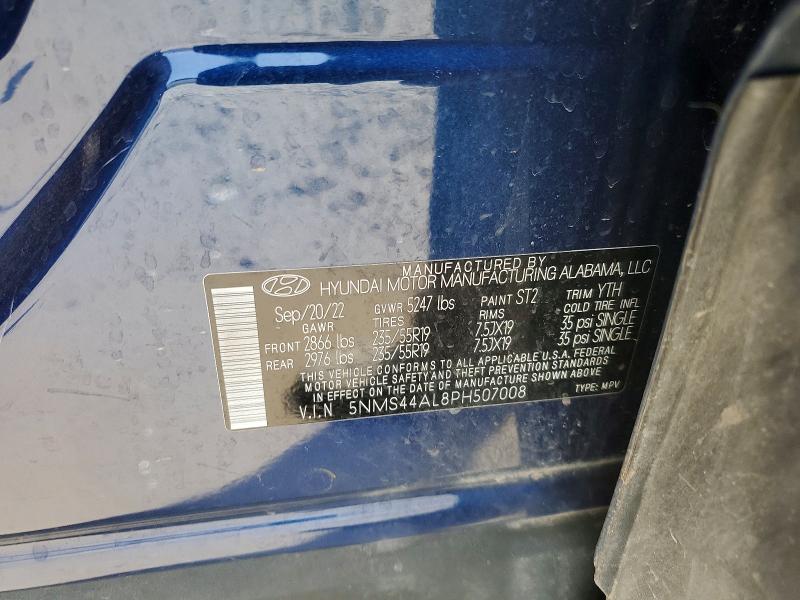 Aukcja sprzedaży 2023 Hyundai Santa Fe, vin: 5NMS44AL8PH507008, numer aukcji: 51514806