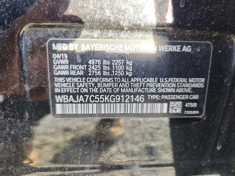 Aukcja sprzedaży 2019 Bmw 530, vin: WBAJA7C55KG912146, numer aukcji: 48841716