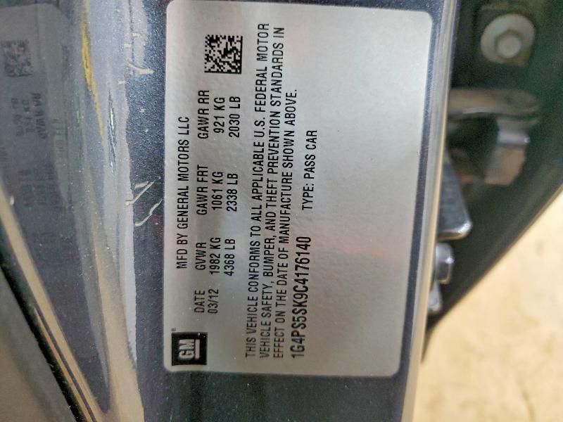 Продаж на аукціоні авто 2012 Buick Verano, vin: 1G4PS5SK9C4176140, номер лоту: 49167616
