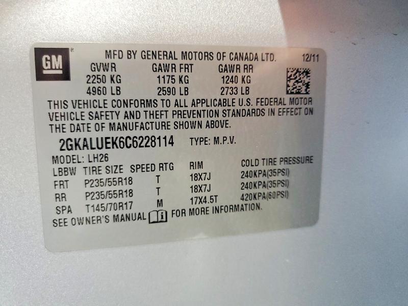2012 Gmc Terrain მანქანა იყიდება აუქციონზე, vin: 2GKALUEK6C6228114, აუქციონის ნომერი: 51426416