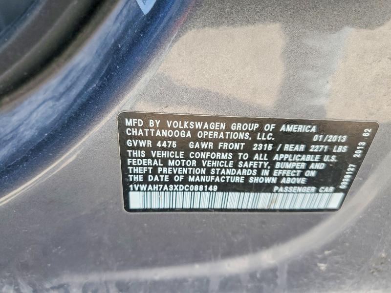 Продажа на аукционе авто 2013 Volkswagen Passat, vin: 1VWAH7A3XDC088149, номер лота: 48801826