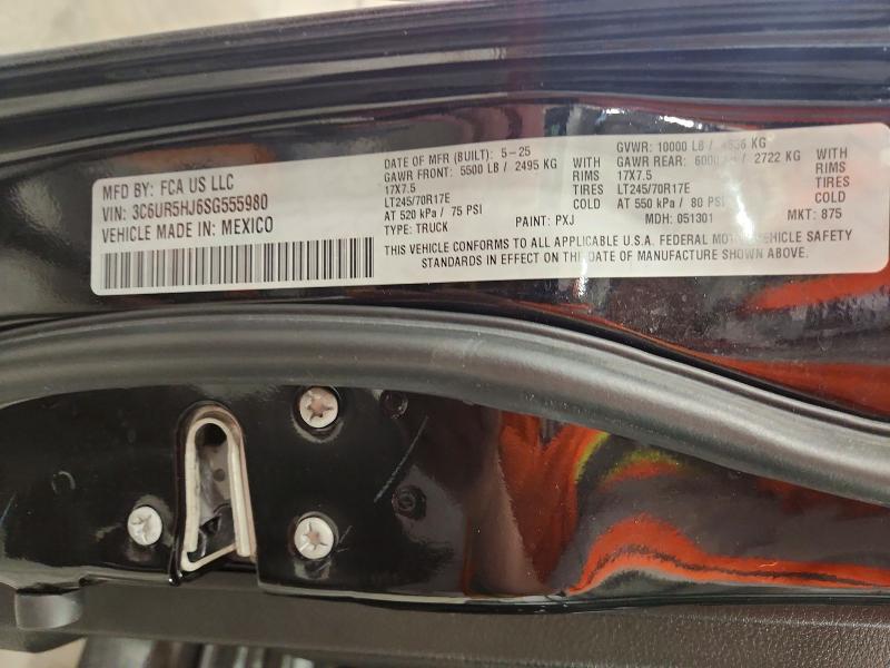 2025 Ram 2500 მანქანა იყიდება აუქციონზე, vin: 3C6UR5HJ6SG555980, აუქციონის ნომერი: 50105496
