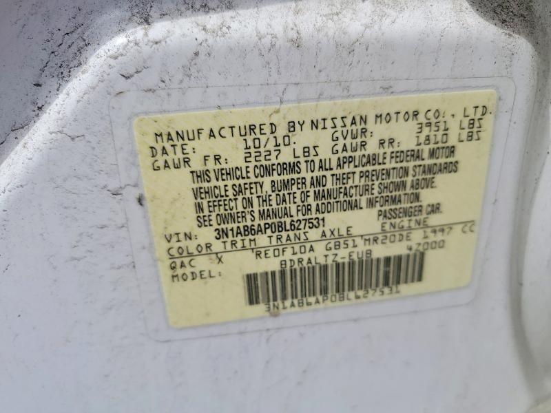 Продажа на аукционе авто 2011 Nissan Sentra, vin: 3N1AB6AP0BL627531, номер лота: 49479296