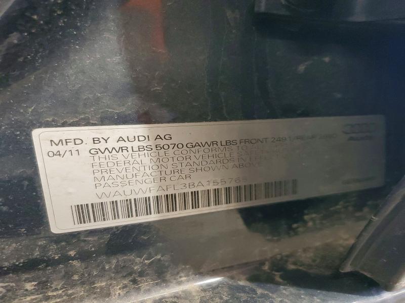 49975956 :رقم المزاد ، WAUWFAFL3BA155765 vin ، 2011 Audi A4 مزاد بيع