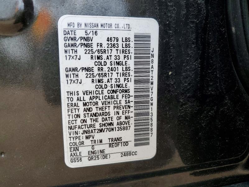 Aukcja sprzedaży 2016 Nissan Rogue, vin: JN8AT2MV7GW135887, numer aukcji: 49949996