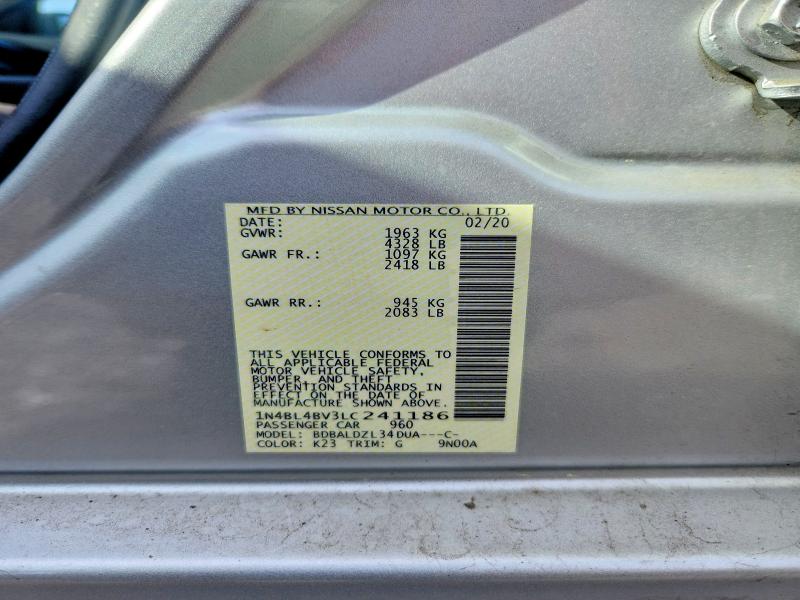 Продаж на аукціоні авто 2020 Nissan Altima, vin: 1N4BL4BV3LC241186, номер лоту: 51889906