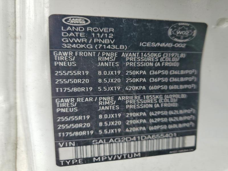 51489416 :رقم المزاد ، SALAG2D41DA655401 vin ، 2013 Land Rover Lr4 مزاد بيع