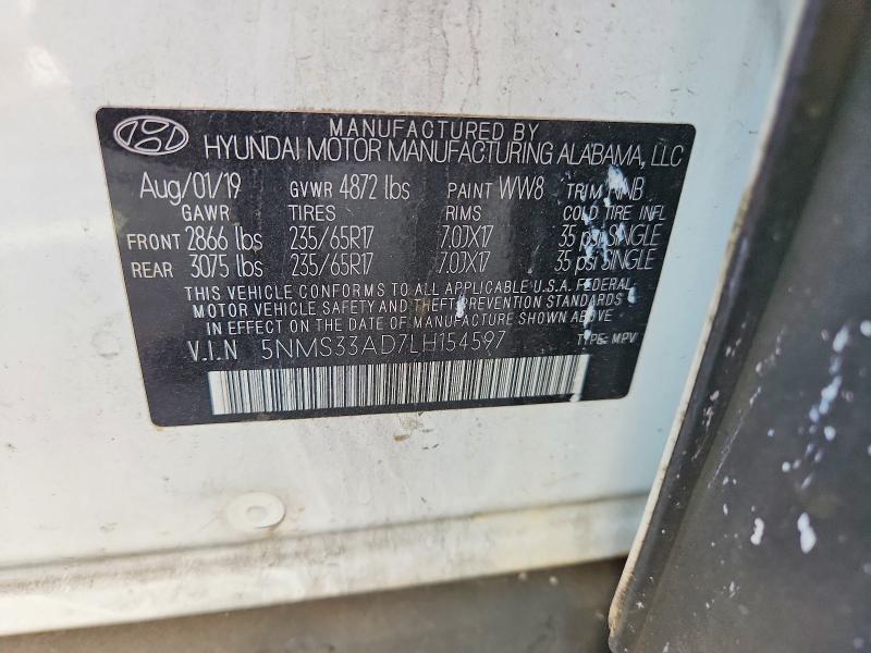 Продаж на аукціоні авто 2020 Hyundai Santa Fe, vin: 5NMS33AD7LH154597, номер лоту: 49621336